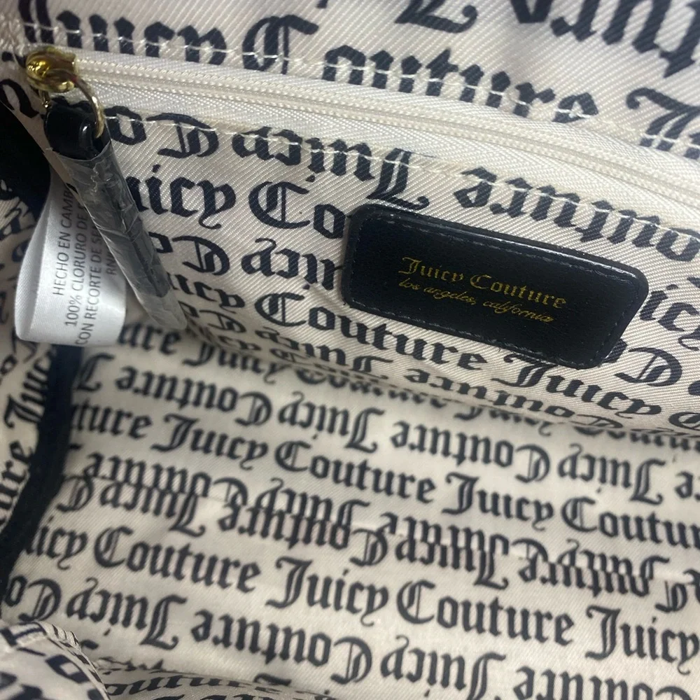 Juicy Couture Charcoal and Pink Floral Satchel with Structured Design - Picture 6 of 7